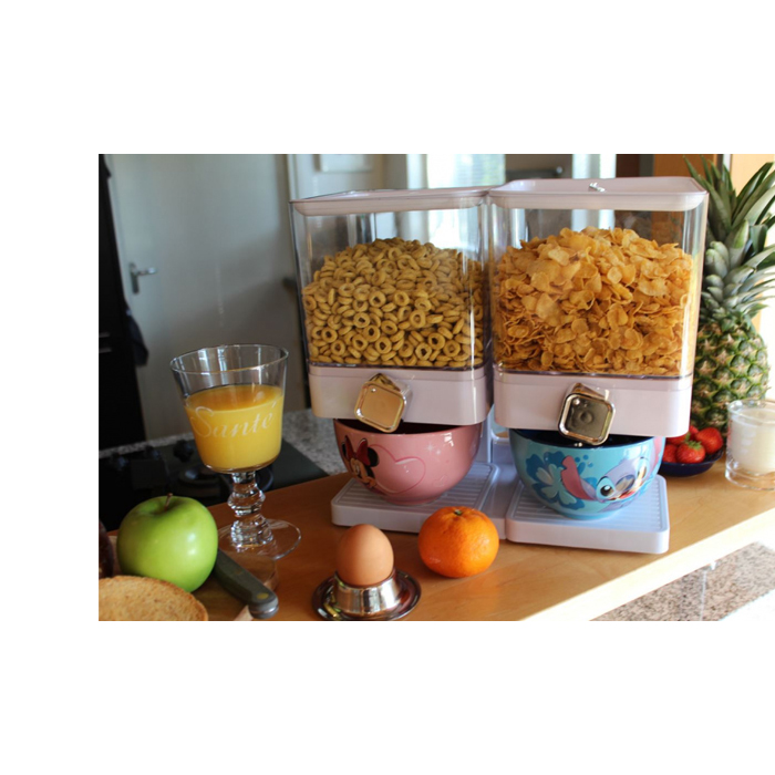 Luxe Dubbele Cornflakes Dispenser Wit - Afbeelding 2