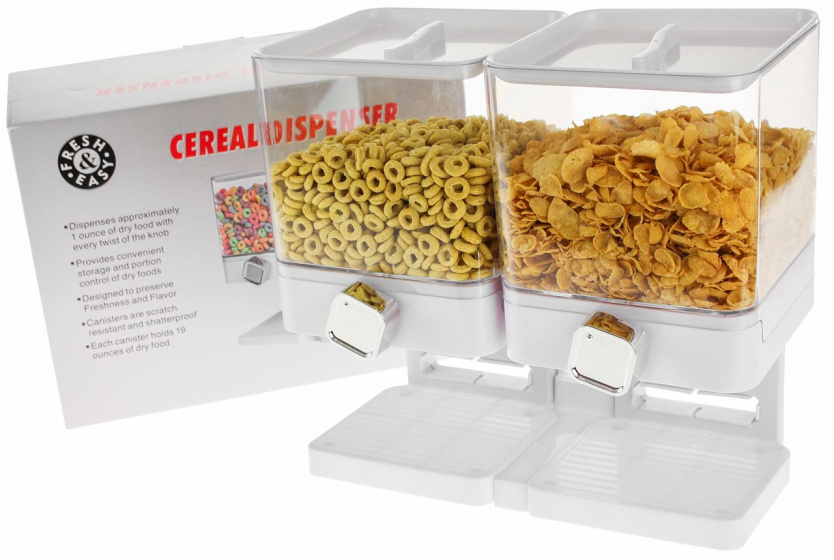 Luxe Dubbele Cornflakes Dispenser Wit - Afbeelding 6