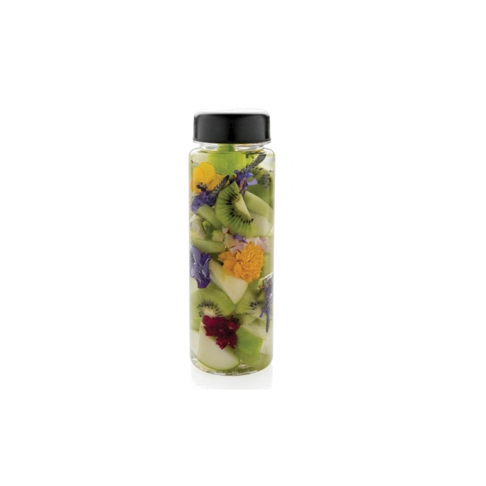 drinkfles met infuser 500 ml zwart/transparant - Afbeelding 3