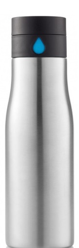 drinkfles 21 cm 0,65 liter RVS zilver
