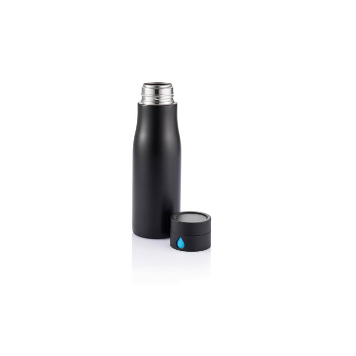 drinkfles 21 cm 0,65 liter RVS zwart - Afbeelding 2