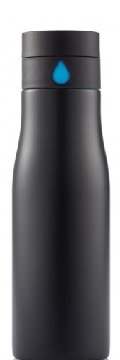 drinkfles 21 cm 0,65 liter RVS zwart