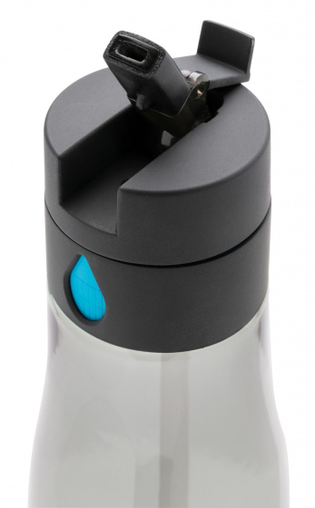 sportfles Aqua 600 ml siliconen transparant/grijs - Afbeelding 3