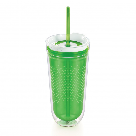 drinkbeker met rietje 325 ml groen